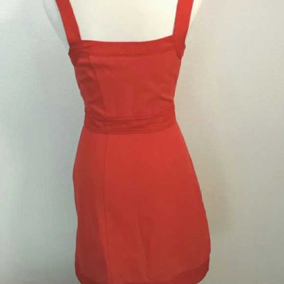 Banana Republic Cotton red midi Dress women's size 6 - Picture 2 of 11